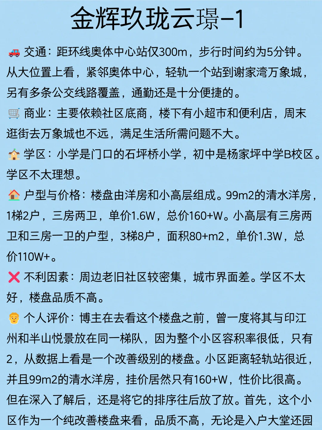 重庆九龙坡区看房总结（四）