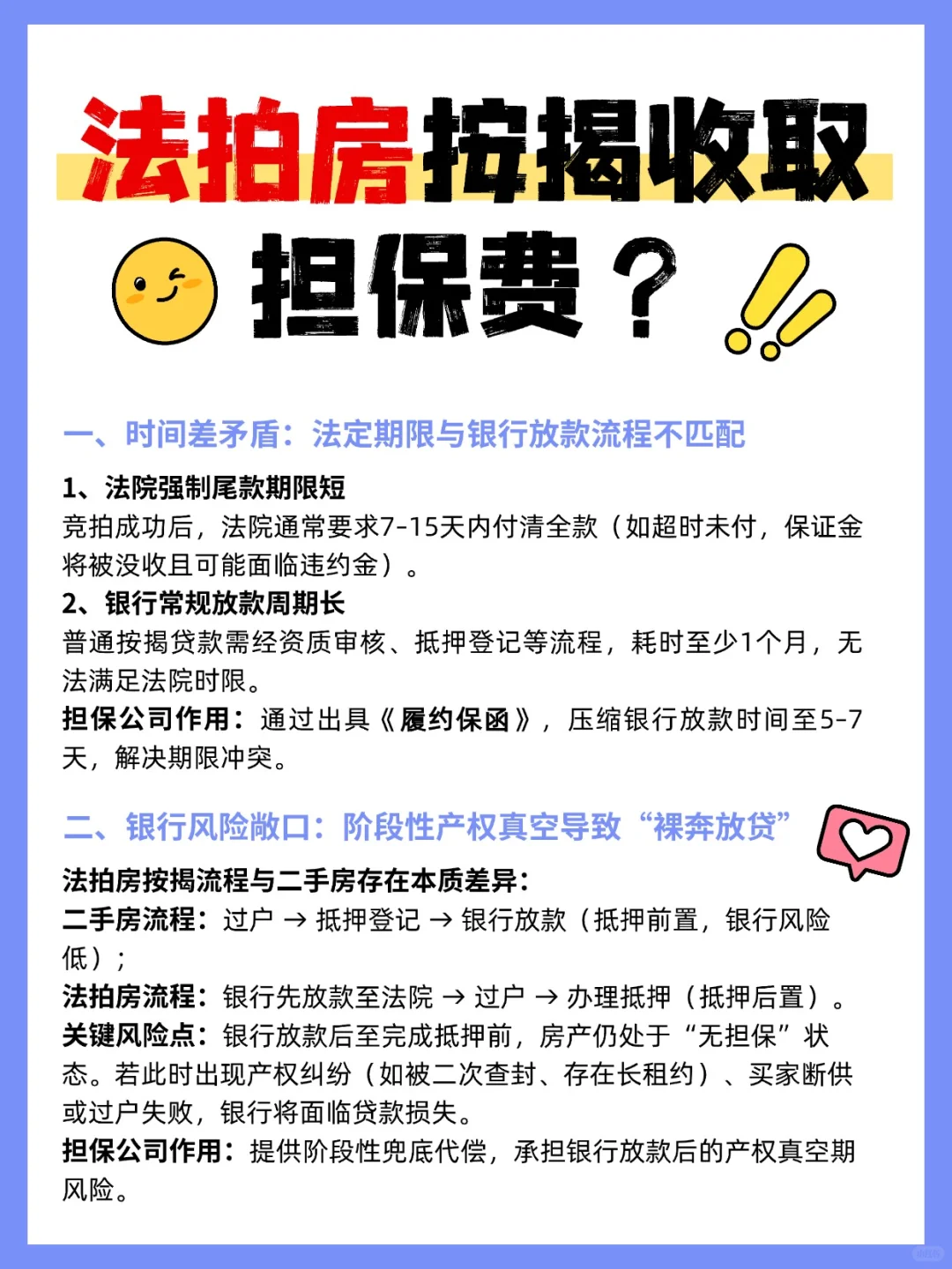 为什么法拍房按揭需要收取担保费