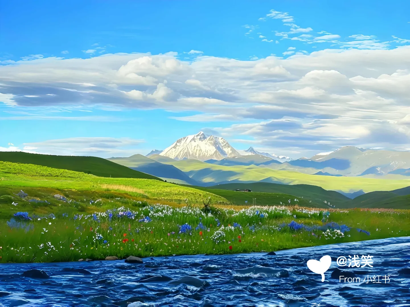 雪山予你一场夏日清凉，平板壁纸
