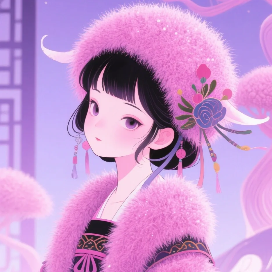 粉色的女生头像，好美～