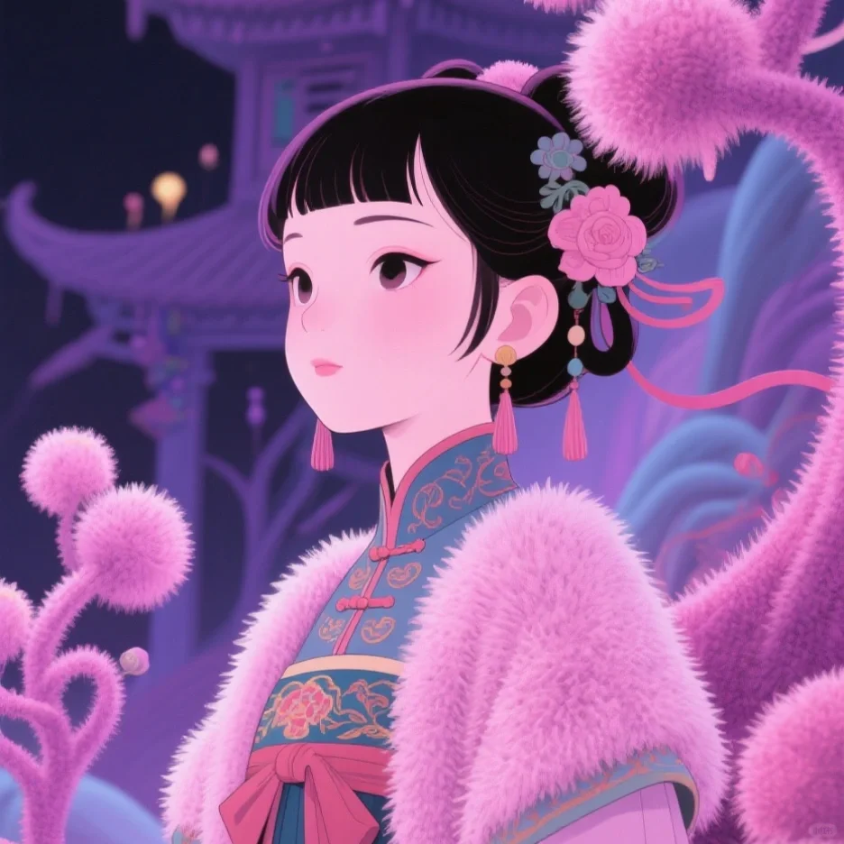 粉色的女生头像，好美～