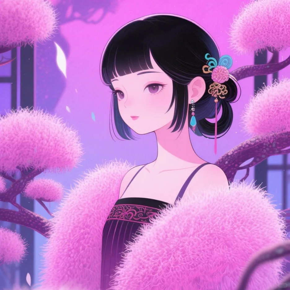 粉色的女生头像，好美～