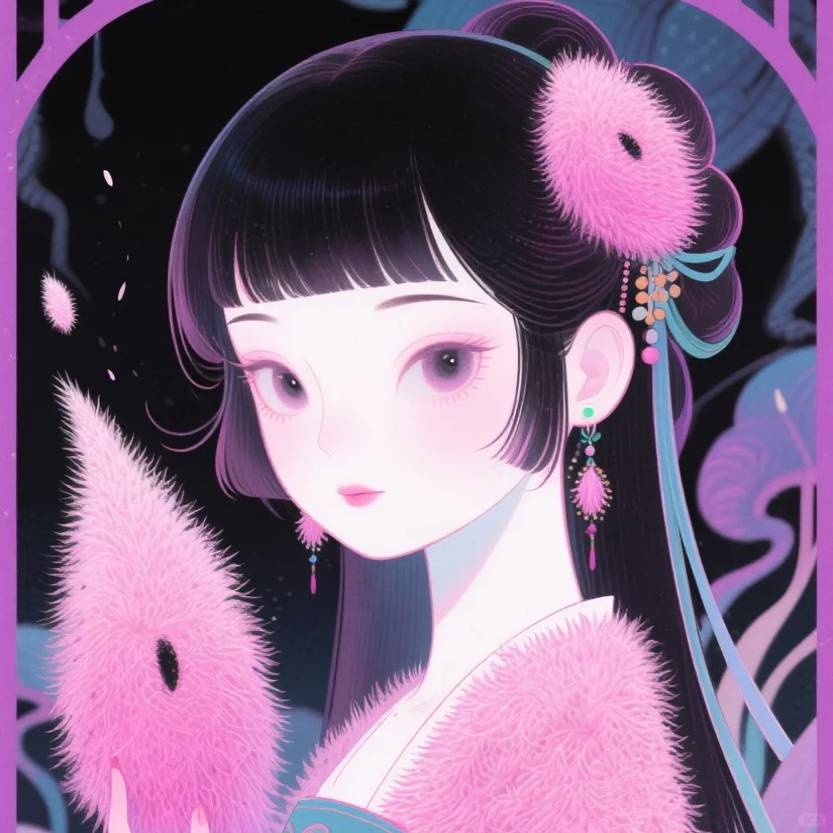 粉色的女生头像，好美～