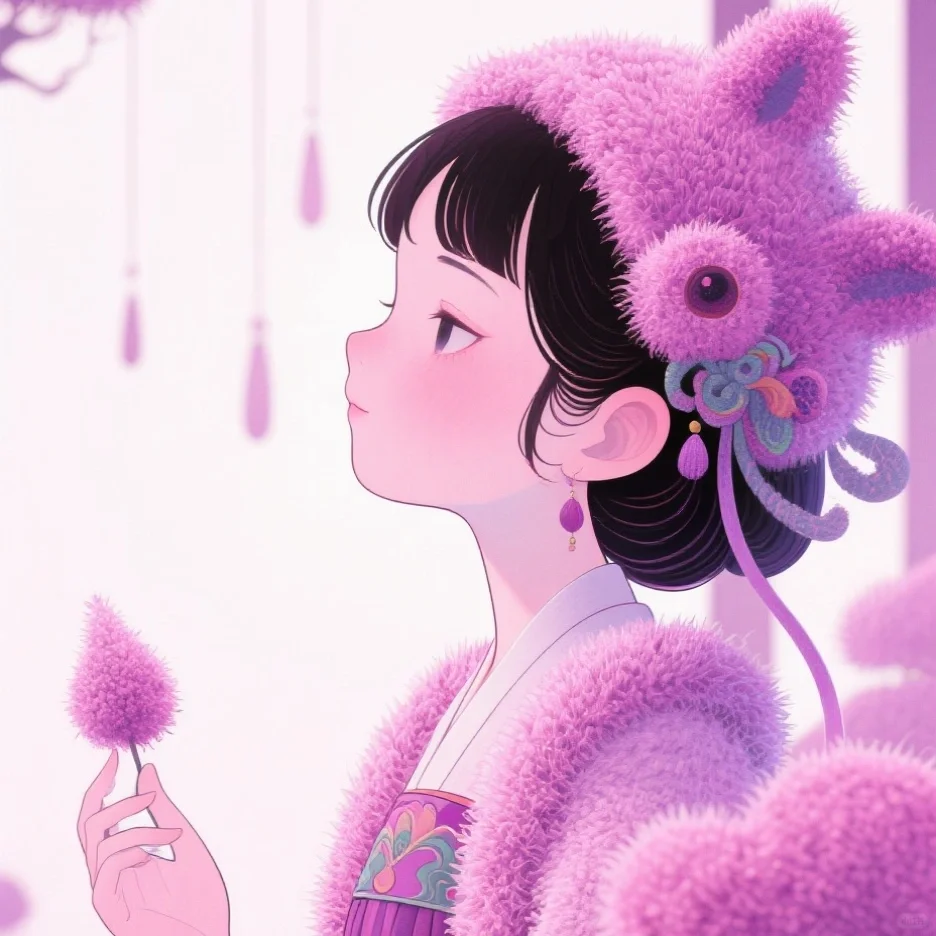 粉色的女生头像，好美～