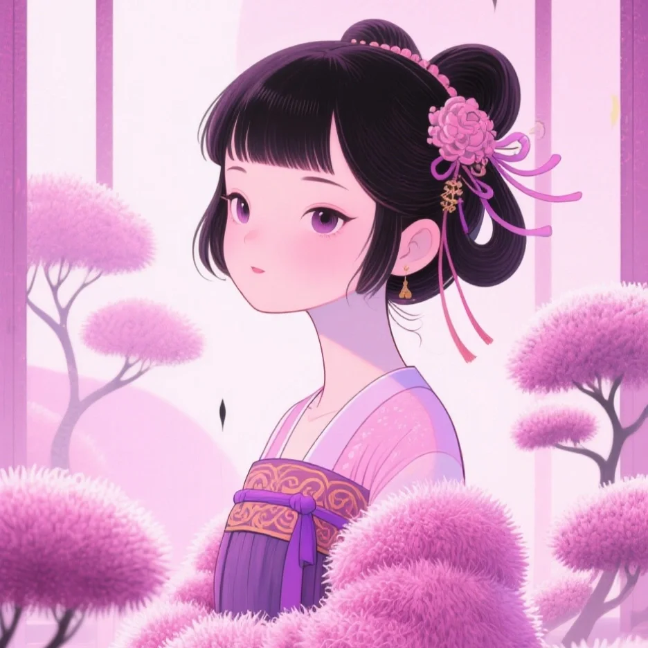 粉色的女生头像，好美～