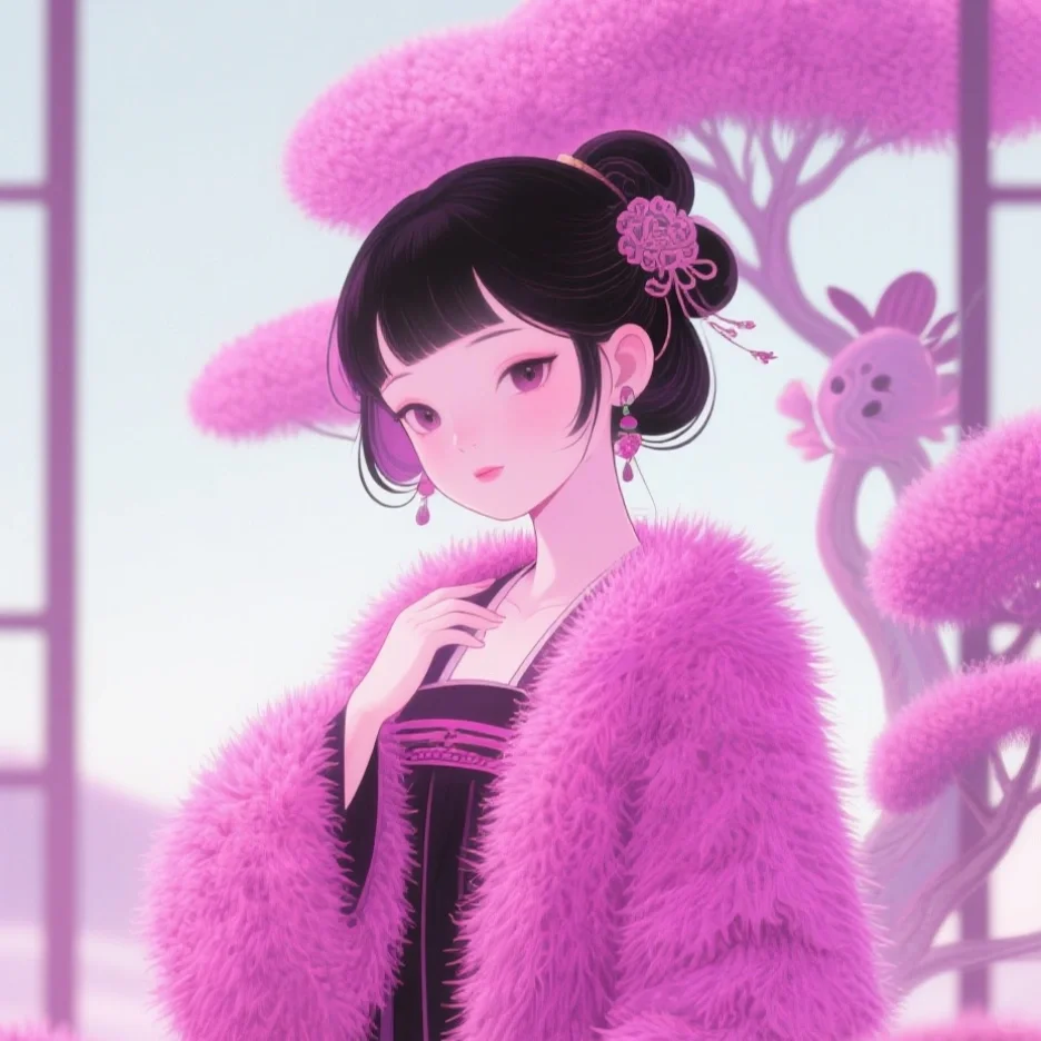 粉色的女生头像，好美～