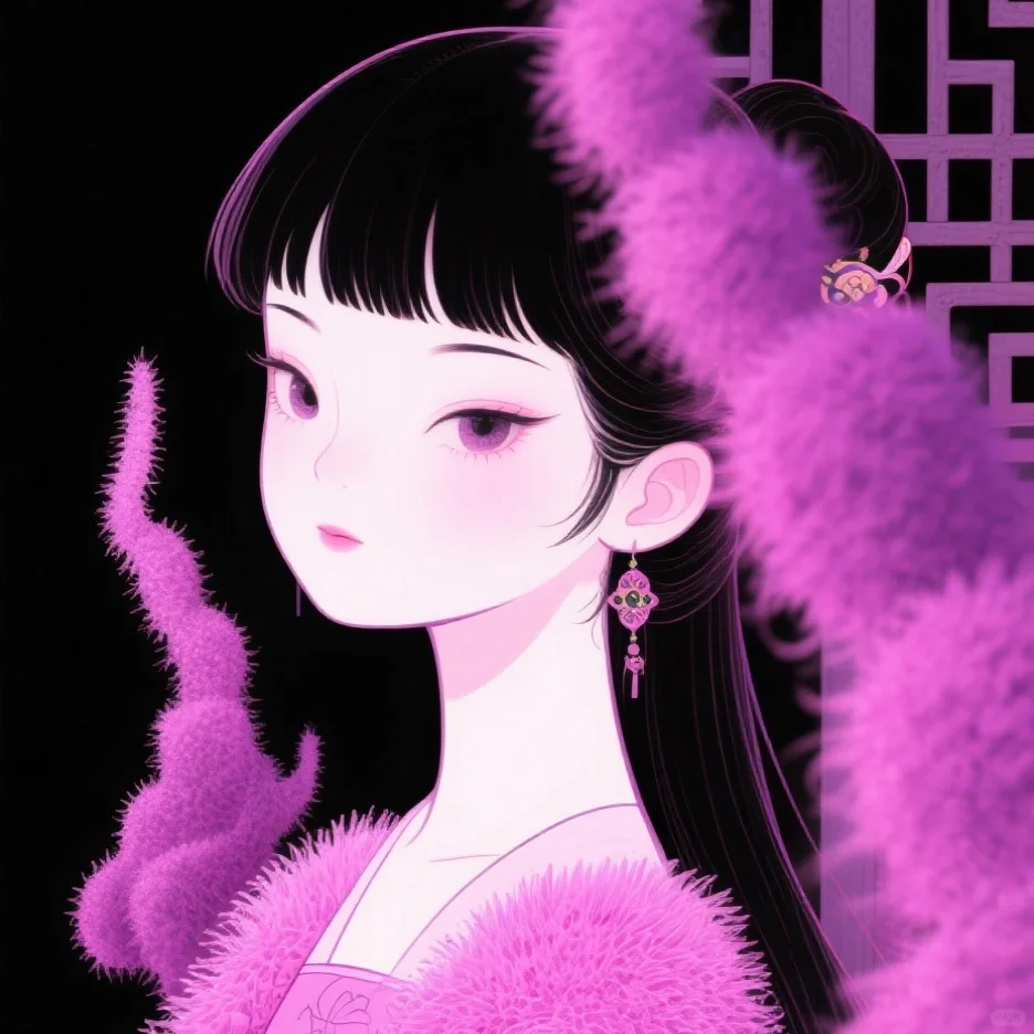 粉色的女生头像，好美～