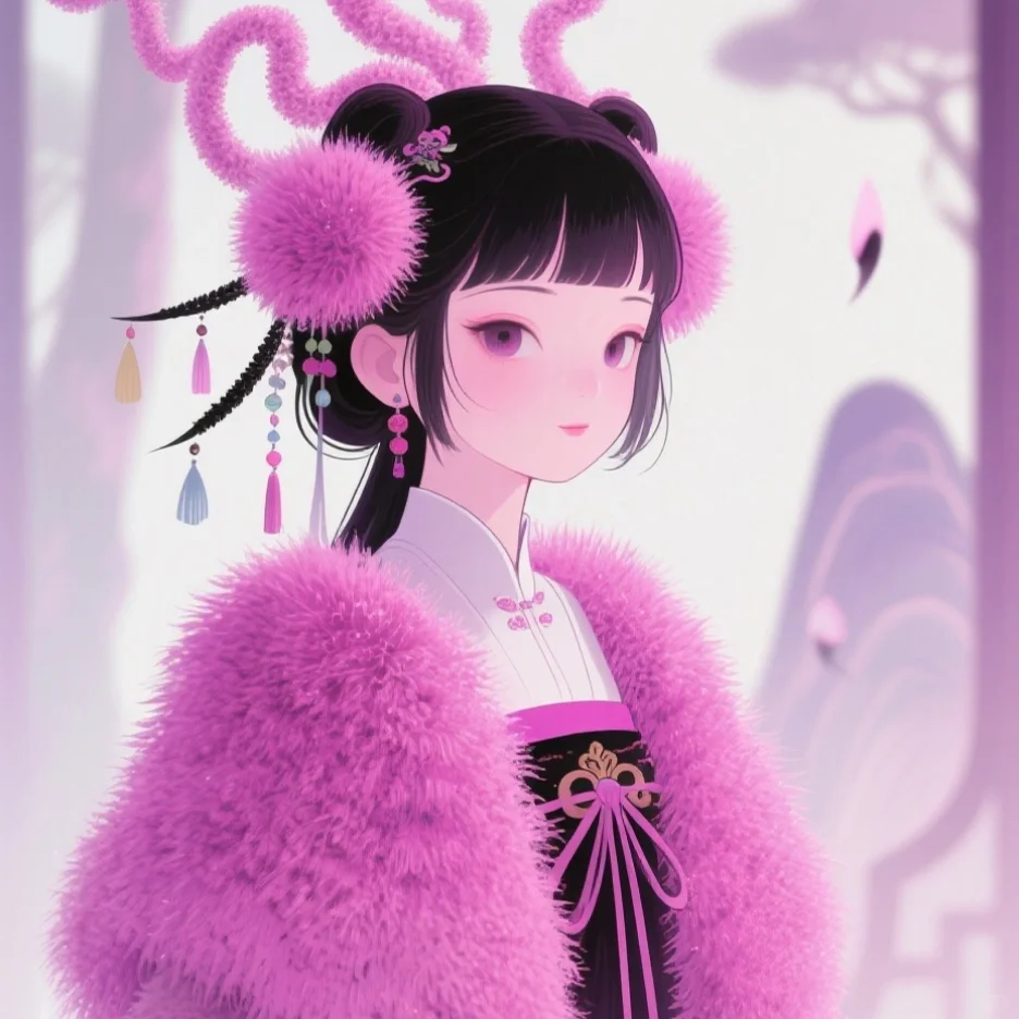 粉色的女生头像，好美～