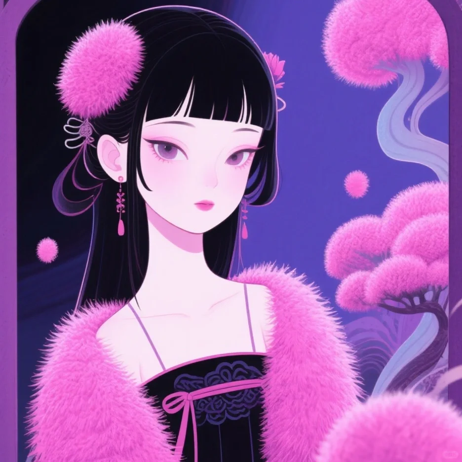 粉色的女生头像，好美～