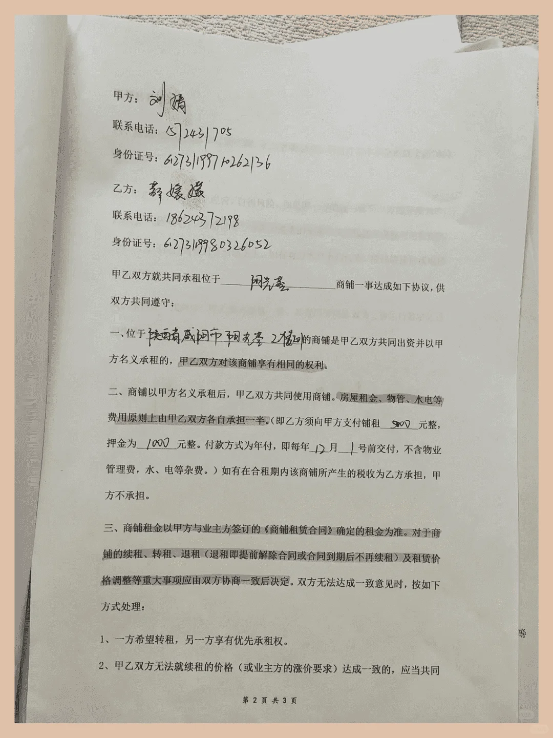合租商铺协议书（常规版）