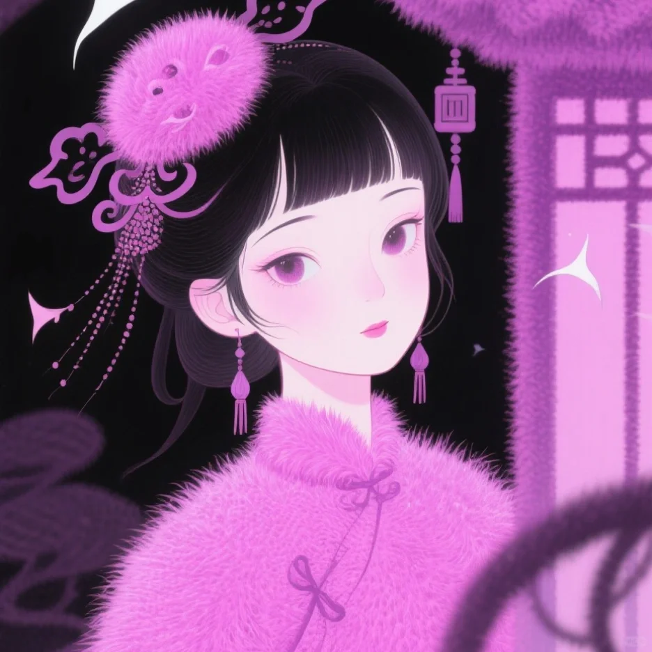 粉色的女生头像，好美～