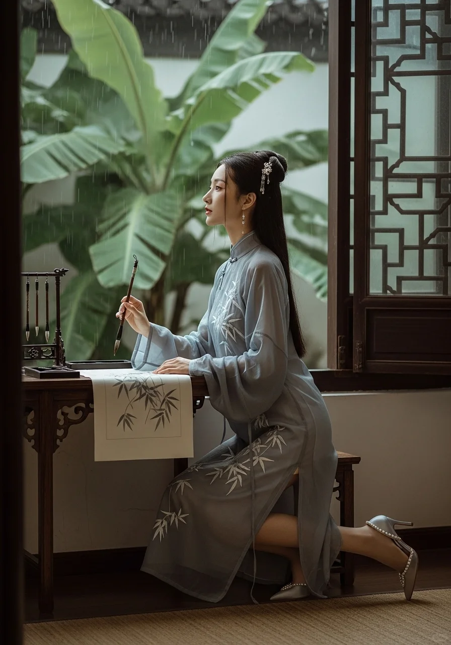 四季里的旗袍美人——夏