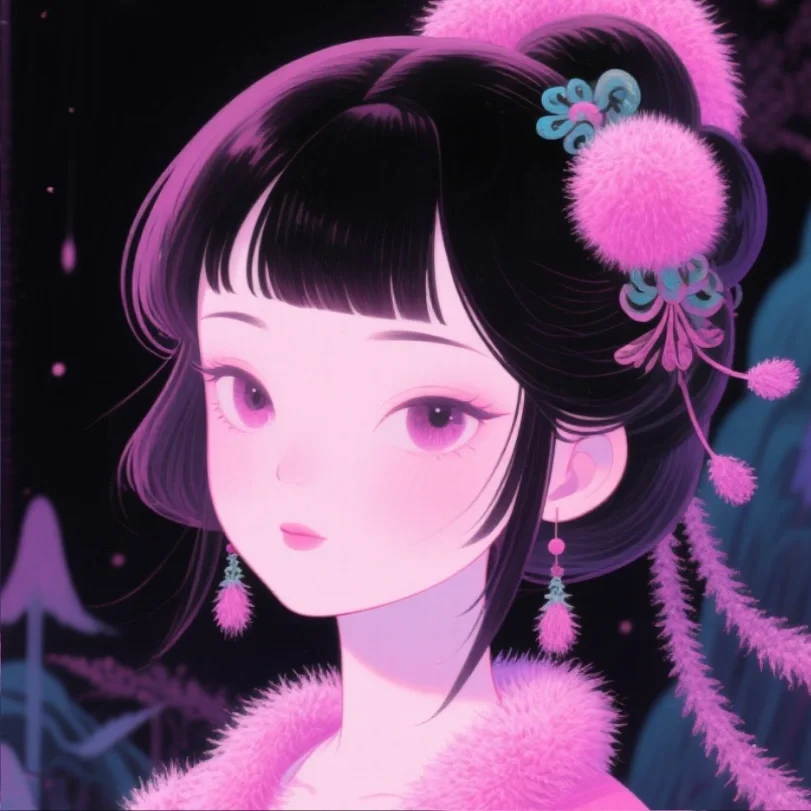 粉色的女生头像，好美～