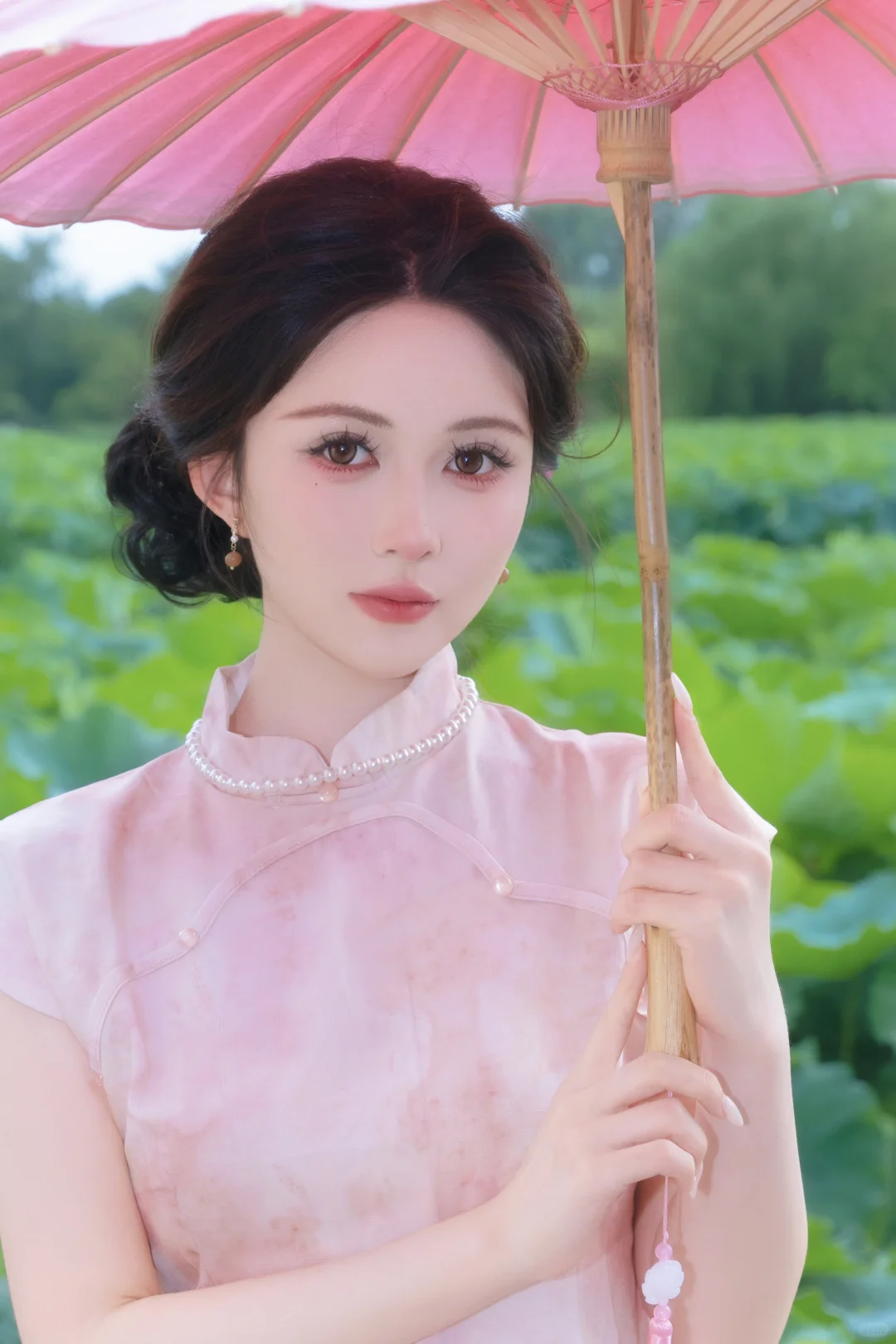 学会这几个动作❗旗袍荷花写真保准出片～
