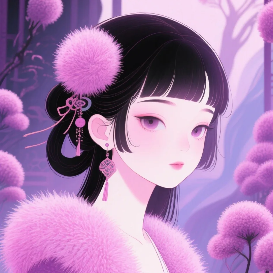 粉色的女生头像，好美～