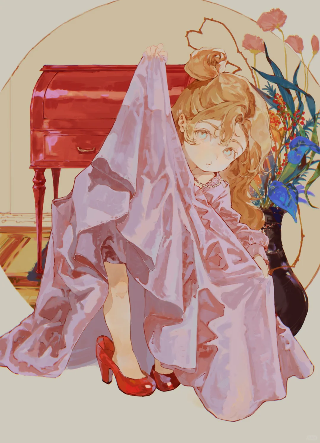 画师moaomao_mo，慵懒又唯美的少女