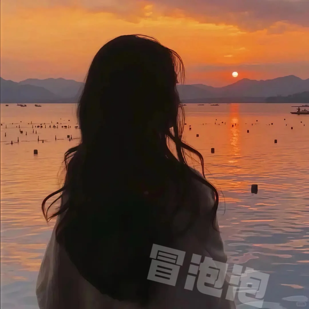 𝗪𝗲𝗖𝗵𝗮𝘁丨落日背影女头