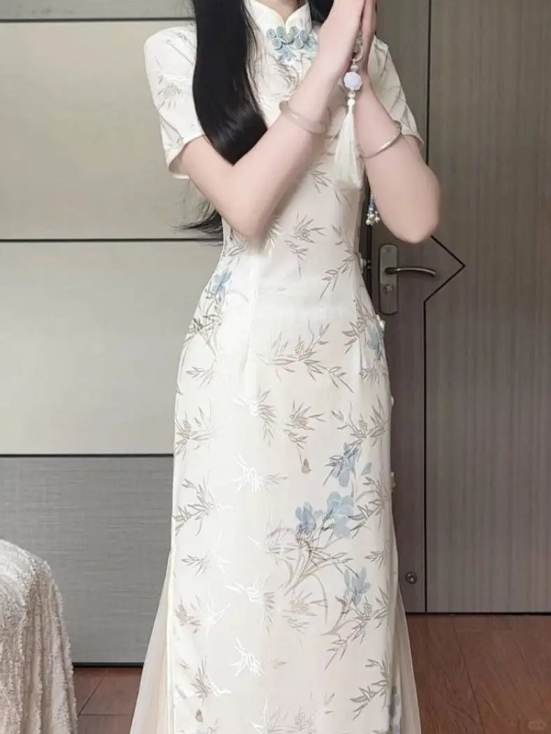 新中式抹茶改良旗袍🍃今夏少女连衣裙！