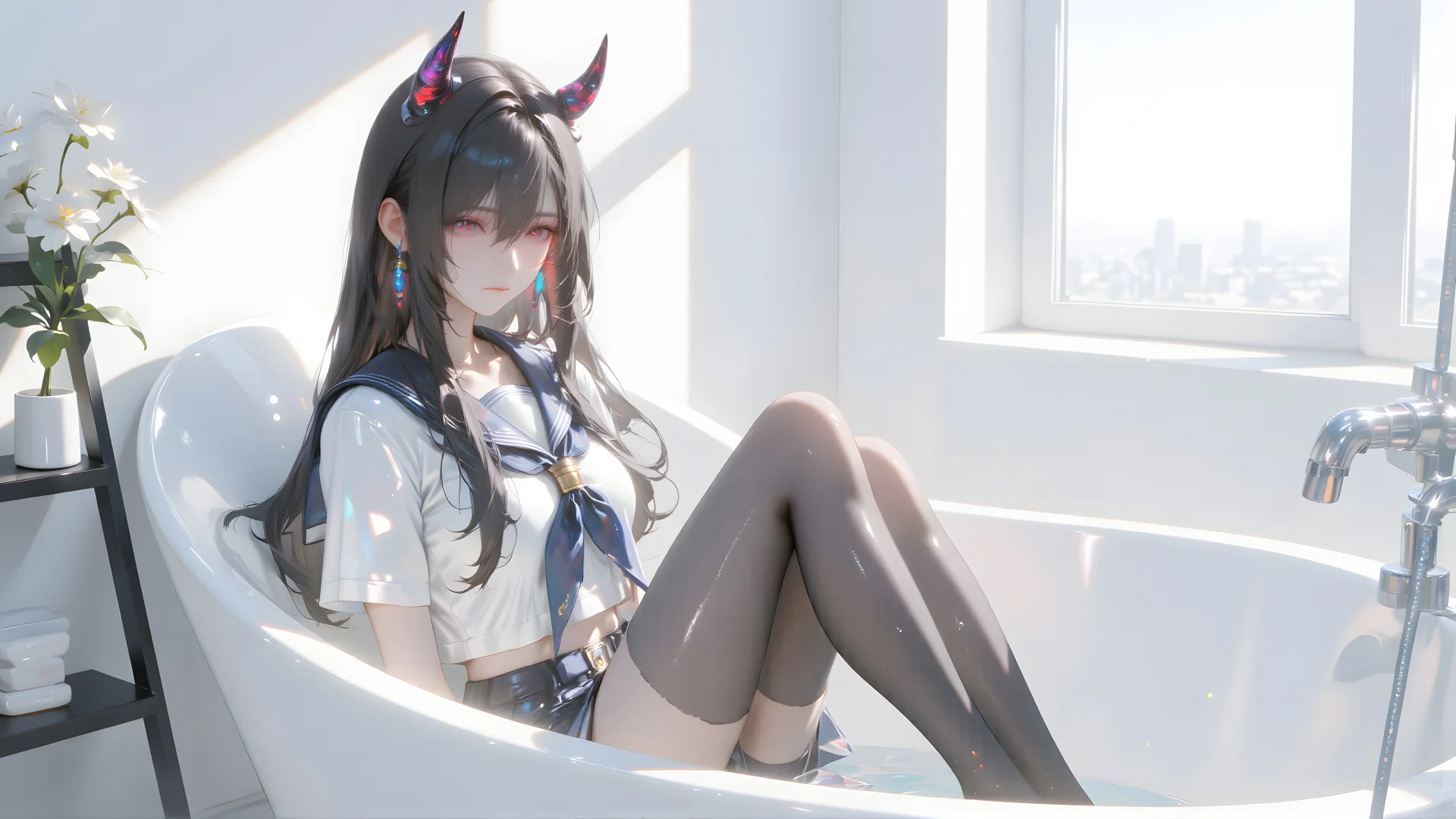 电脑壁纸 02 白色优雅美少女