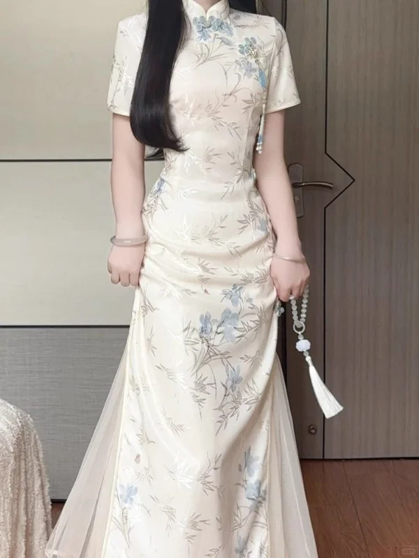 新中式抹茶改良旗袍🍃今夏少女连衣裙！