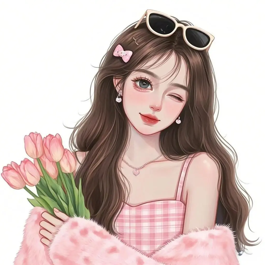 温柔女生捧花头像