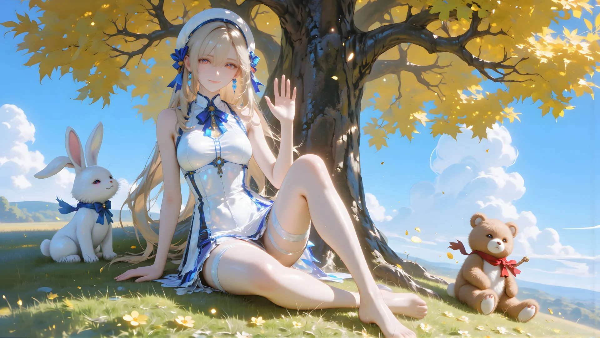 电脑壁纸 02 白色优雅美少女