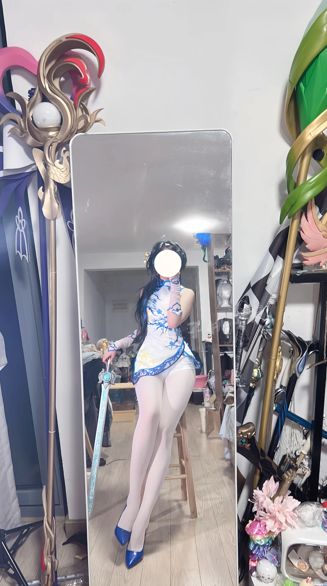妖刀姬青花瓷旗袍