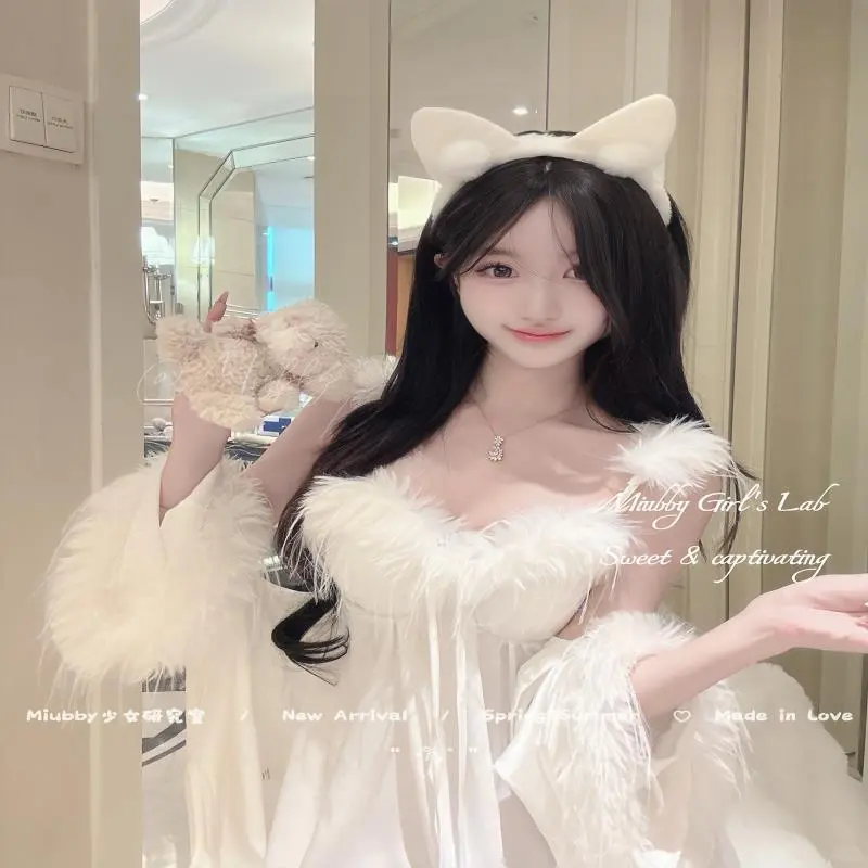 Miubby「纯恋尤物」睡裙外披套装💧