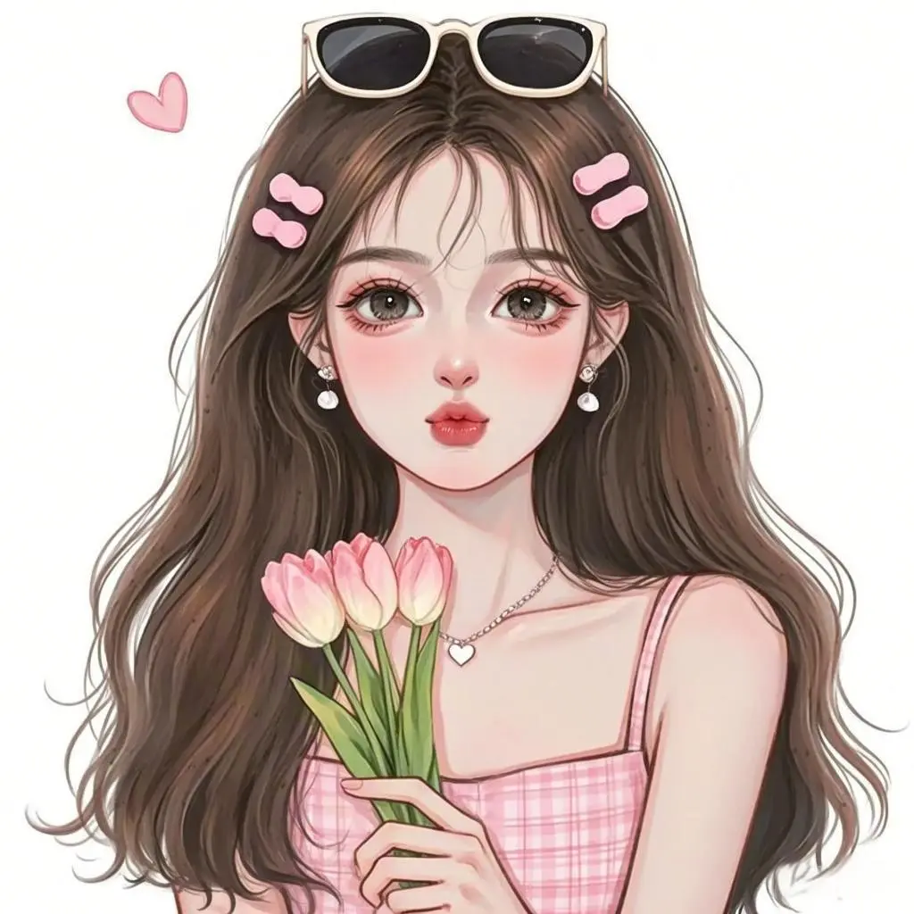 温柔女生捧花头像