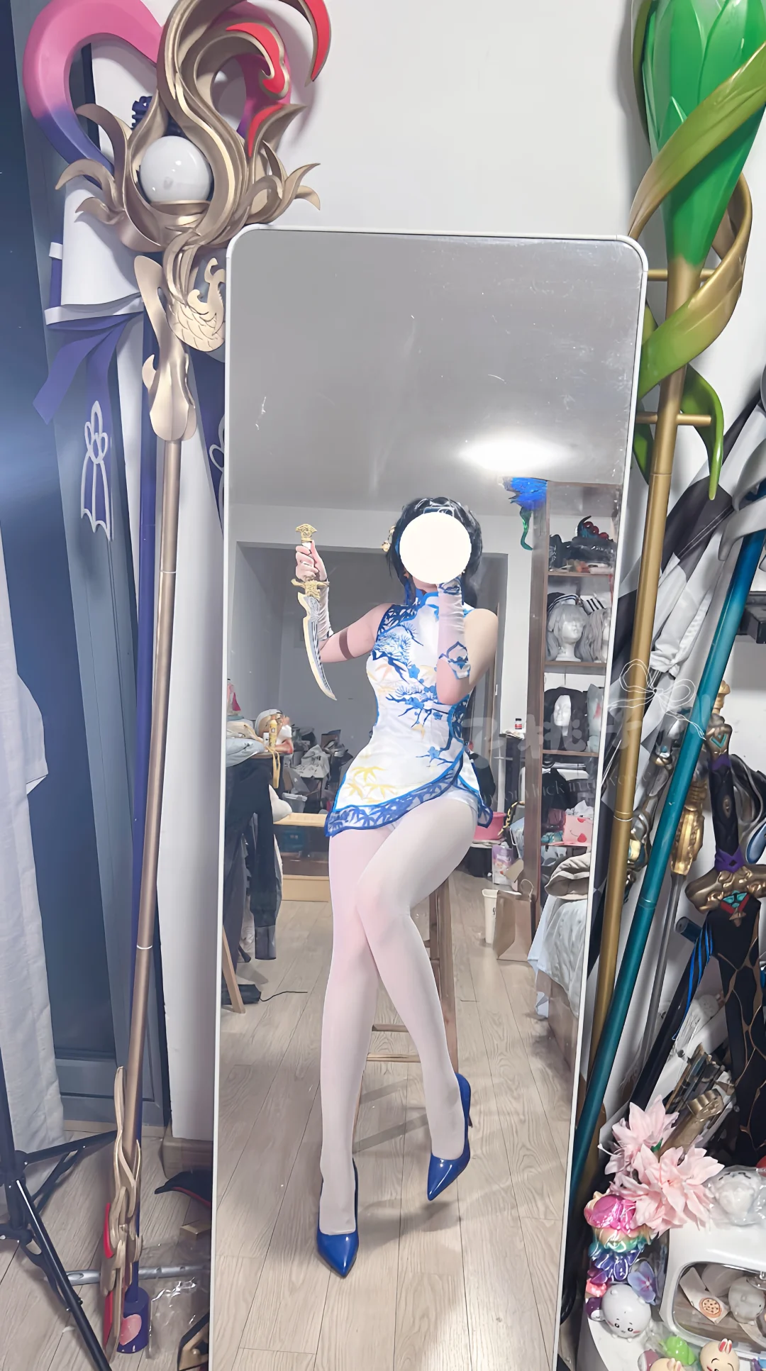 妖刀姬青花瓷旗袍