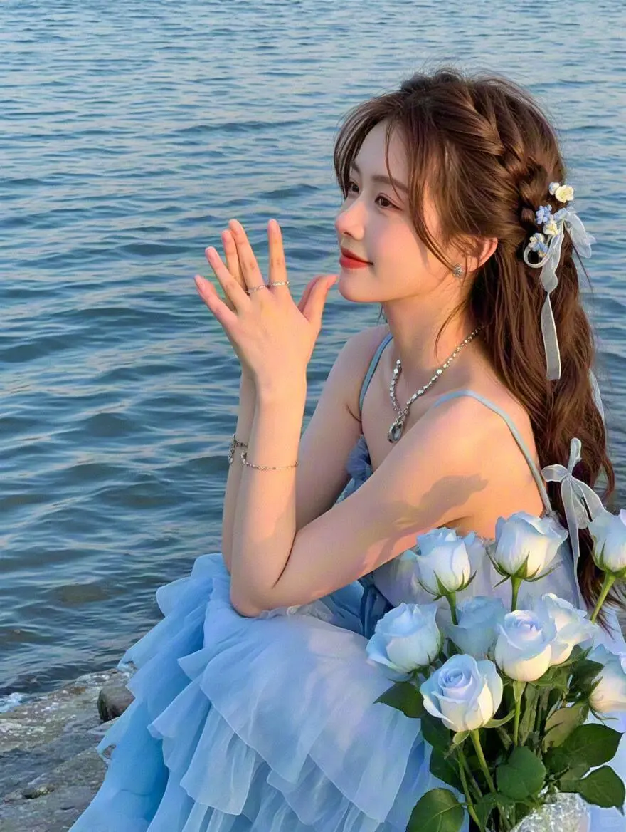 海边女生头像