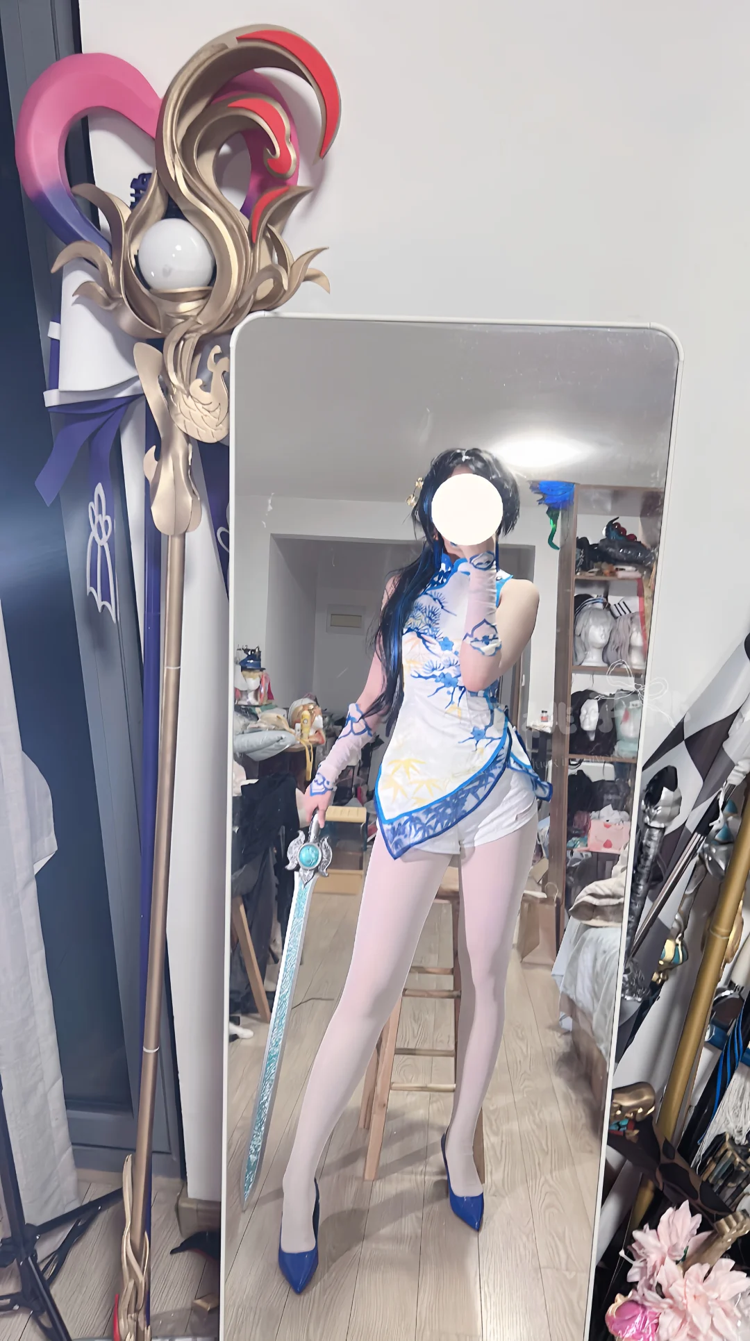妖刀姬青花瓷旗袍