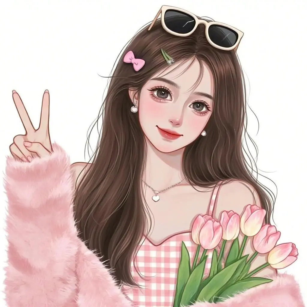 温柔女生捧花头像