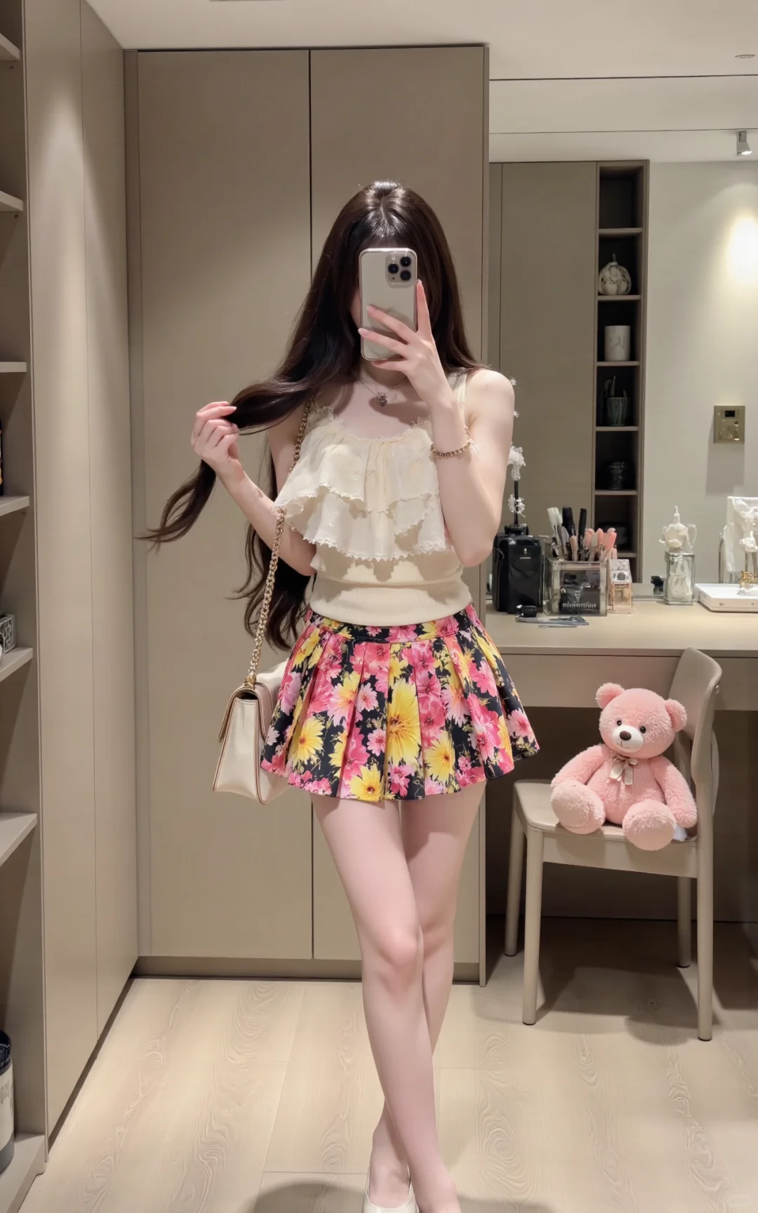 好喜欢这条花花短裙～～
