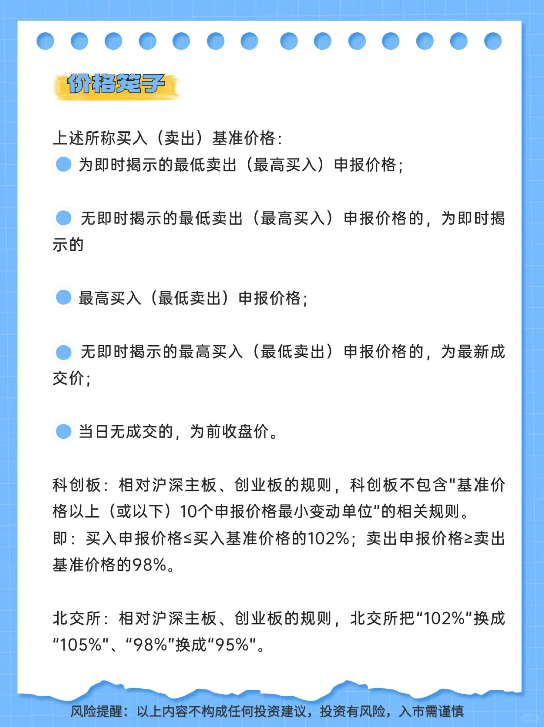 基础交易规则系列之价格规则来啦