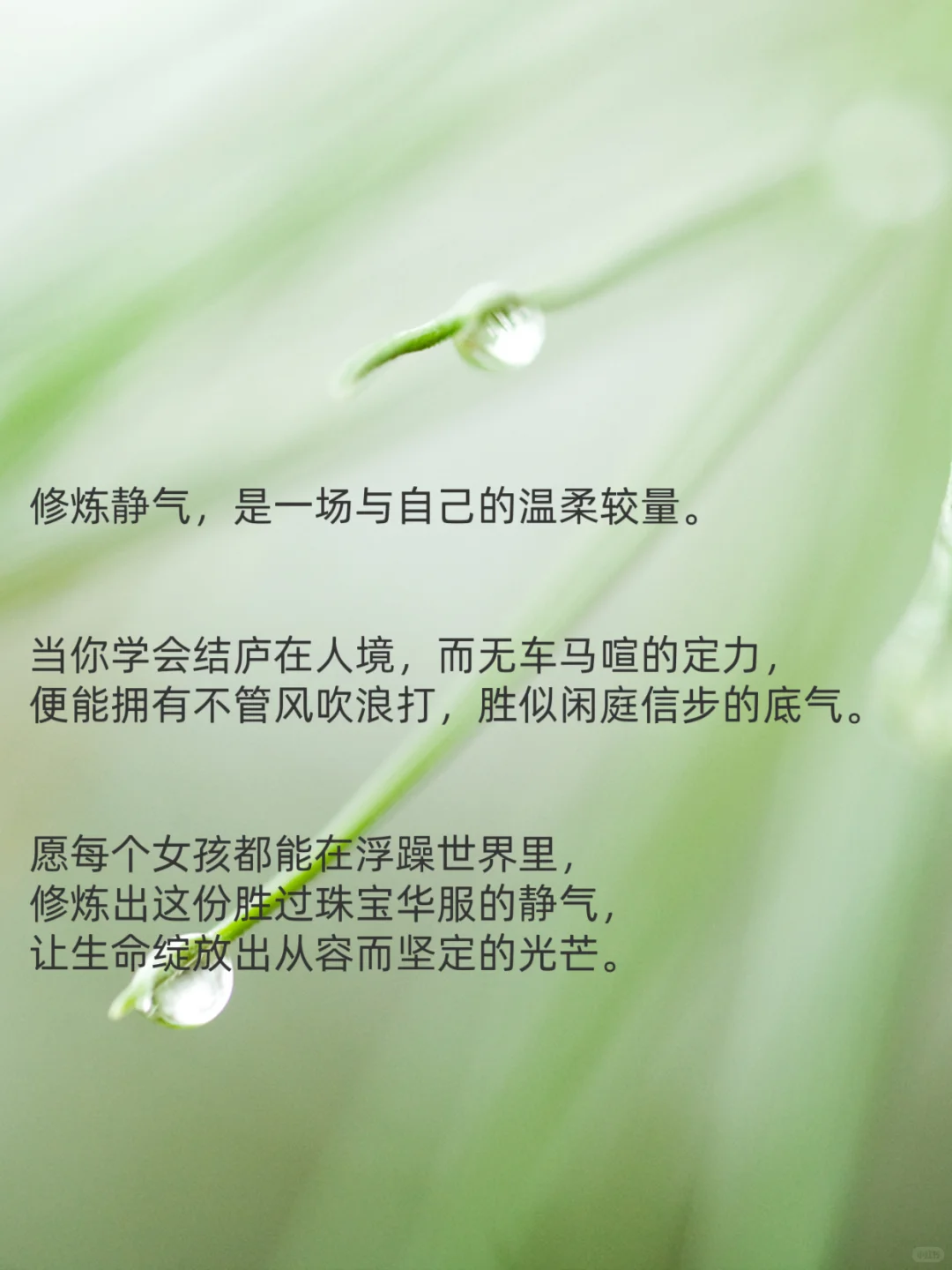 女孩子最好的气质，一身静气～