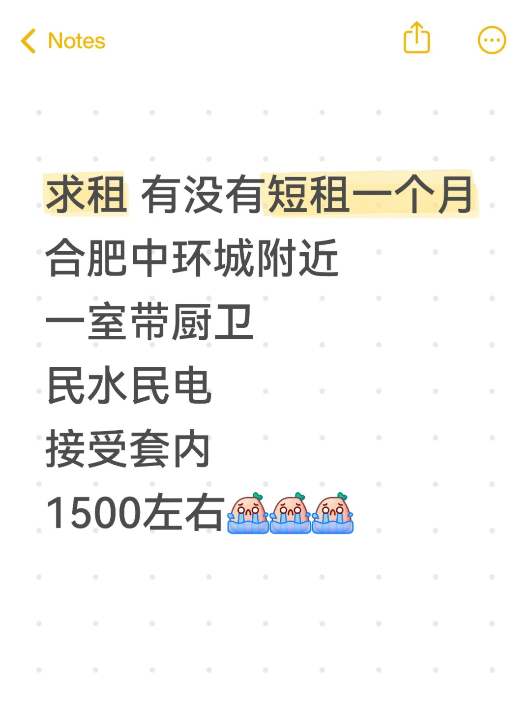 求租！合肥中环城