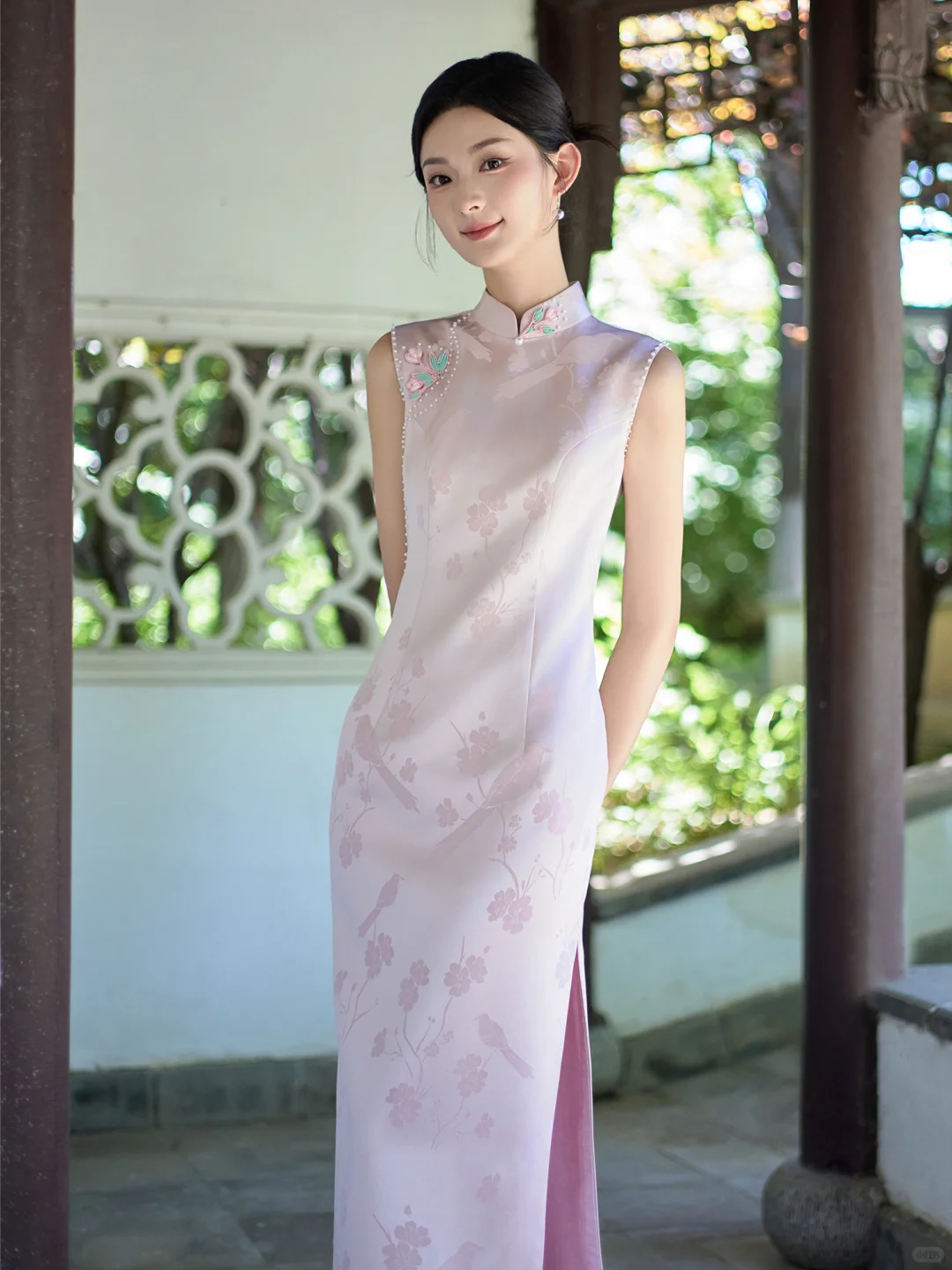 温柔显白的少女感！！被粉色旗袍狠狠圈粉了🌸