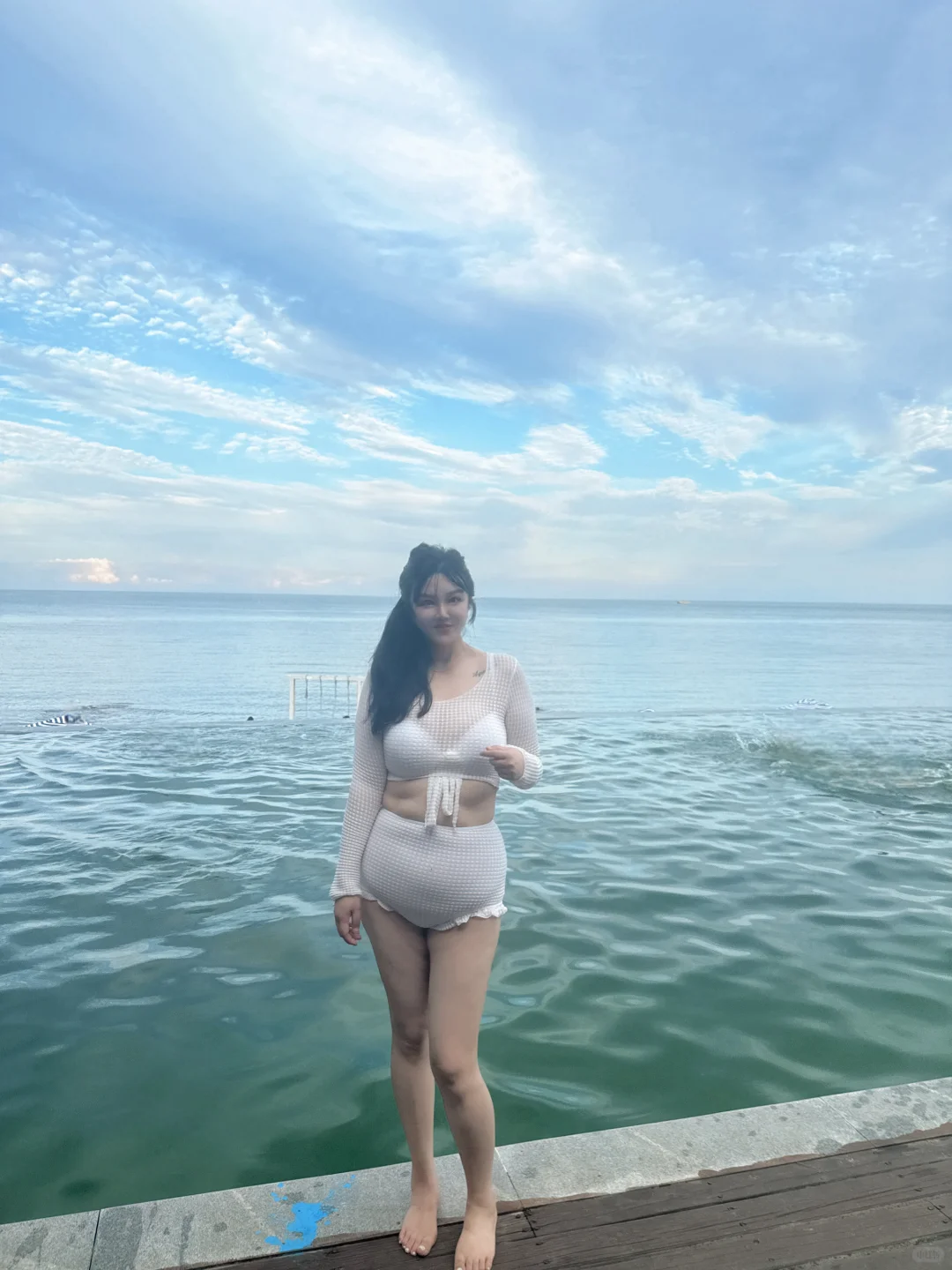 胖gril的海边穿搭