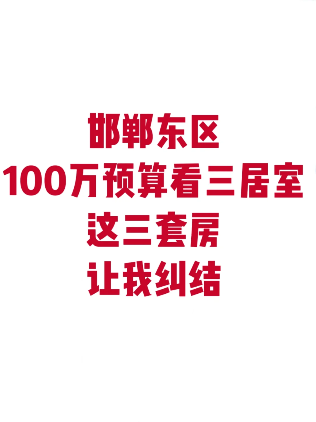 邯郸东区100万预算这几套让我纠结