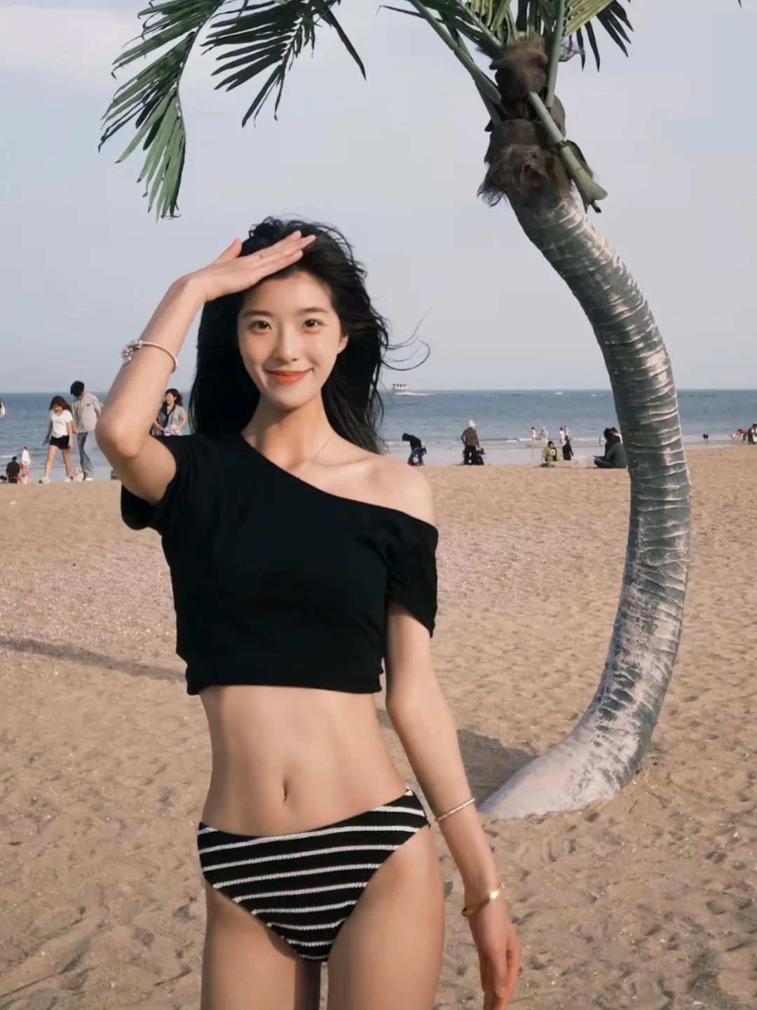 🖤🤍极简主义的核弹！黑白条纹bikini
