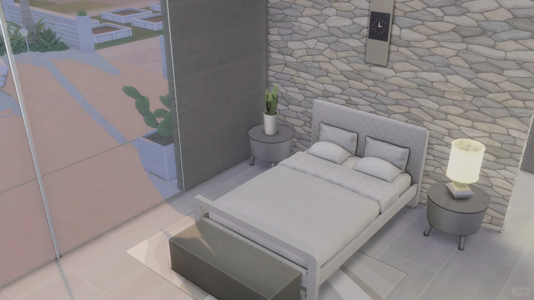 Sims4 NOCC建房：现代风玻璃住宅