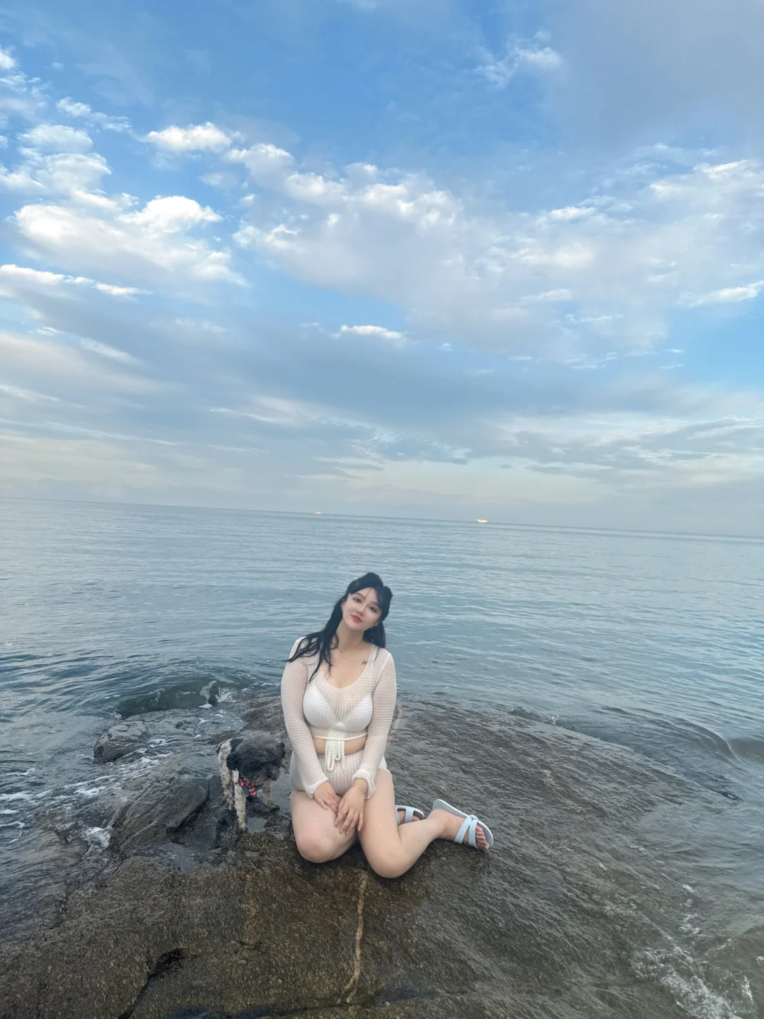 胖gril的海边穿搭