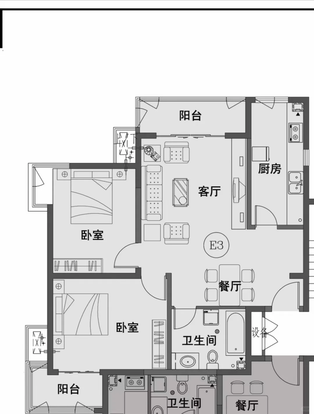 出售宏福苑南二新房南北通透大两居室精装修