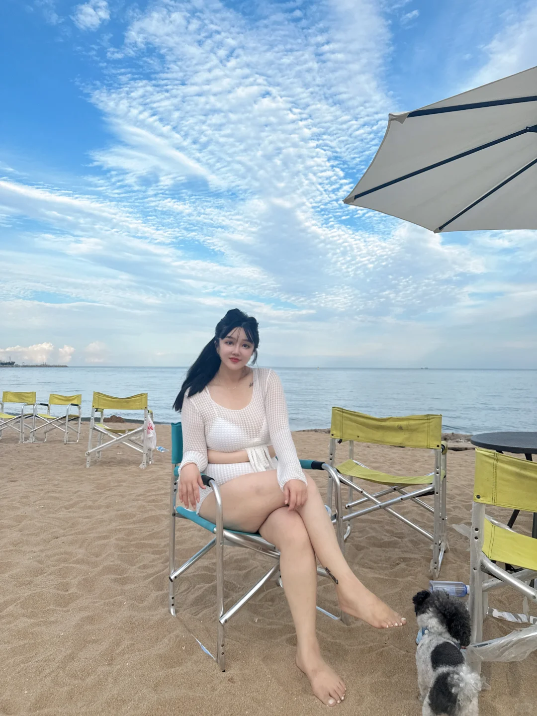 胖gril的海边穿搭