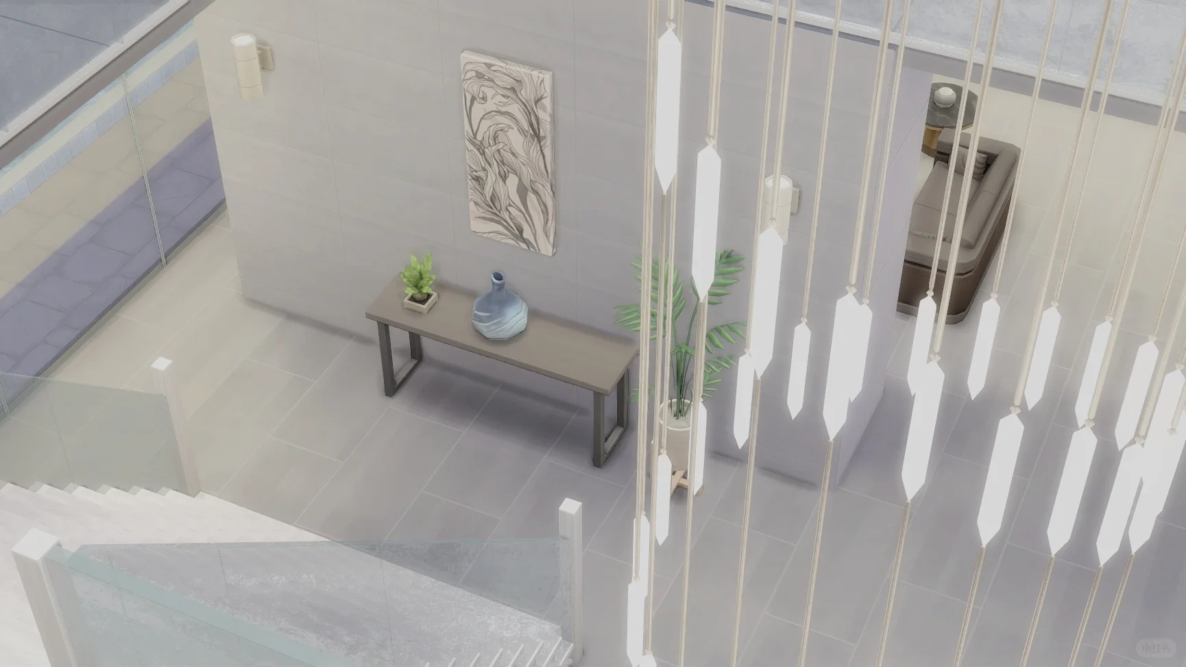 Sims4 NOCC建房：现代风玻璃住宅