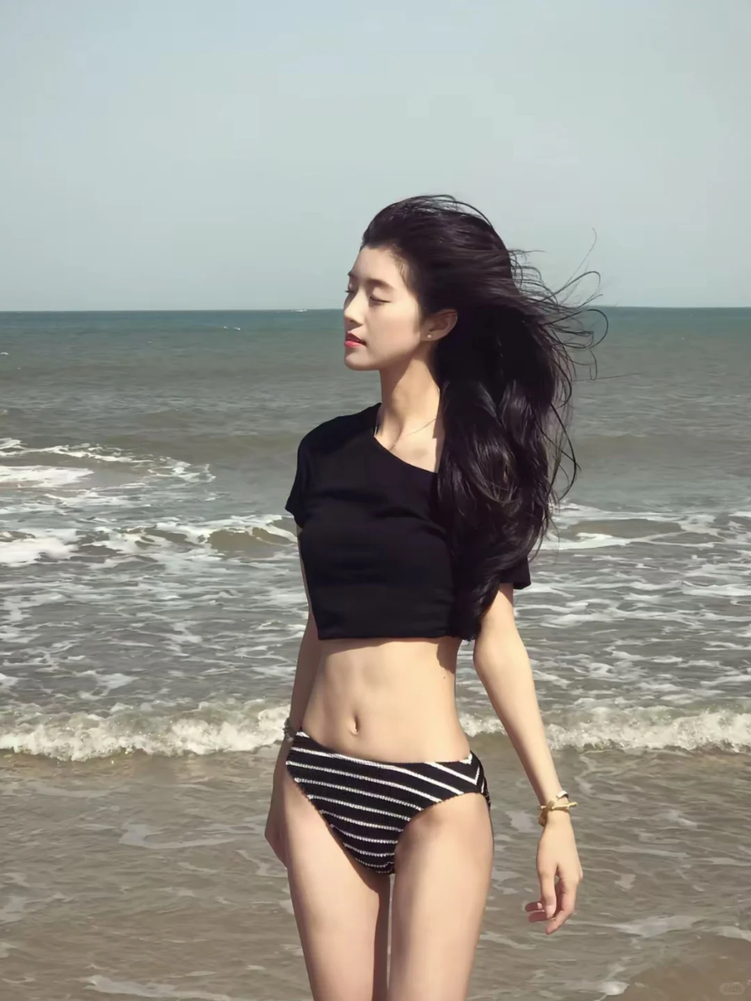 🖤🤍极简主义的核弹！黑白条纹bikini