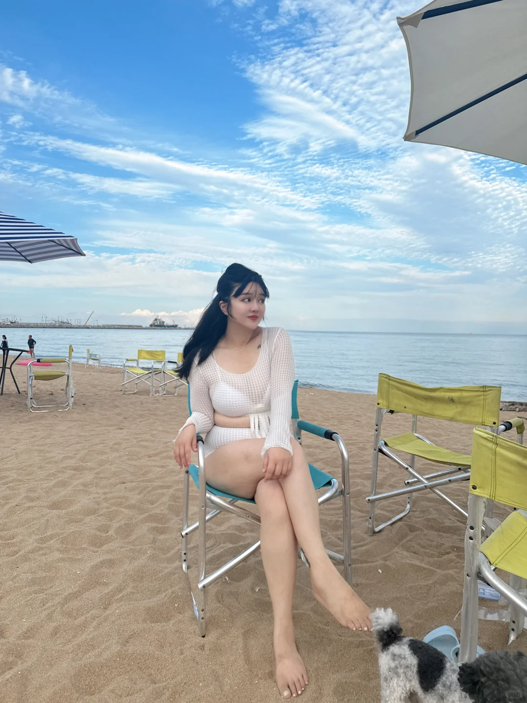 胖gril的海边穿搭
