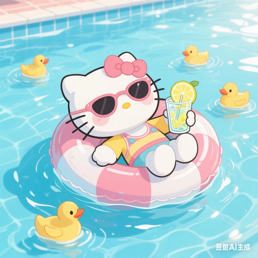 Kitty～🛟🎀🍋🍋‍🟩泳池壁纸头像分享！
