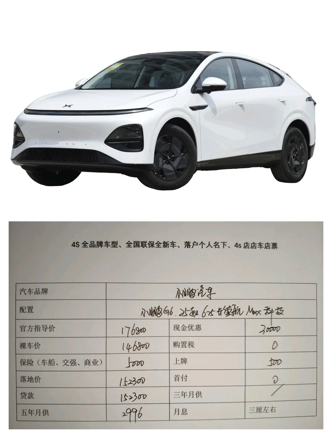 小鹏G6 低零首付购车优惠